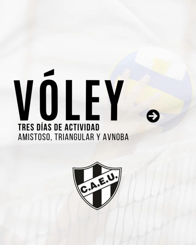 Tres días de acción para el vóley albinegro 🏐🙌
Este jueves los equipos de primera división masculino y femenino jugarán amistosos visitando a Deportivo a partir de las 21:00.
El viernes seremos anfitriones de un triangular en nuestro gimnasio, donde recibiremos a Deportivo y a Daireaux con sus equipos de primera división masculino y femenino.
Mientras que el sábado tres equipos dirán presente en Junín: dos Sub 14 y un Sub 18 competirán por la quinta fecha de AVNOBA.
¡Vamos Estudiantes! 🖤🤍🖤