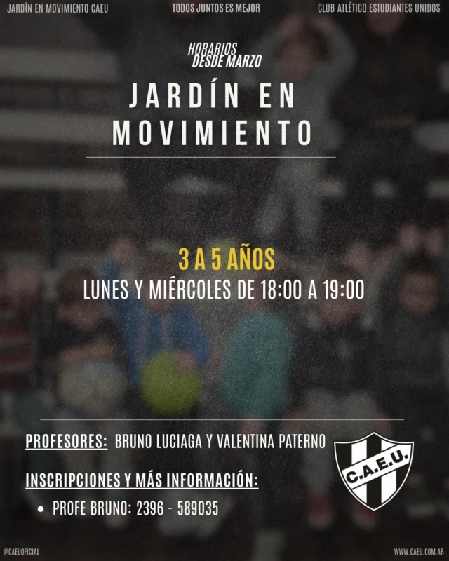 ✨ Inicia Jardín en Movimiento

Propuesta destinada a niños y niñas de 3 a 5 años, con actividades lúdicas adaptadas a su edad, donde el juego es el motor principal del aprendizaje.

Exploramos, nos movemos, descubrimos y compartimos juntos.