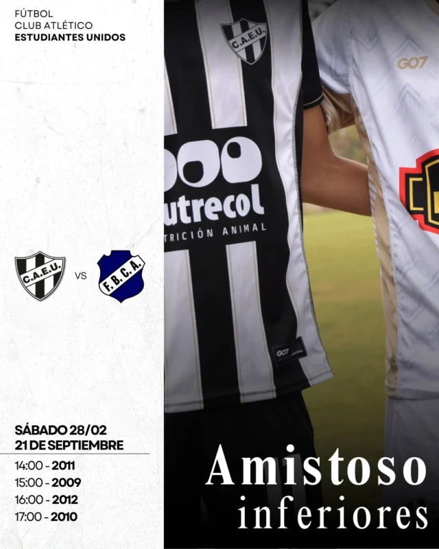 #FútbolCAEU | El Semillero juega de local ⚽📅

Las categorías 2009, 2010, 2011 y 2012 recibirán este sábado a Argentino de Trenque Lauquen en una jornada amistosa de pretemporada.

🖤🤍