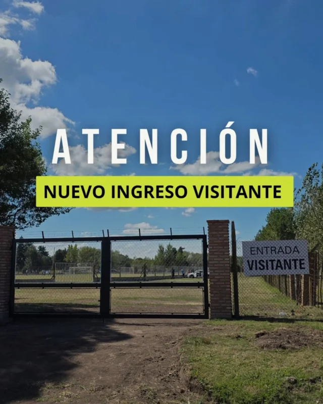 ℹ️🚪 Informamos que desde este domingo quedará inaugurado y en funcionamiento el nuevo acceso para el sector visitante en el 21 de Septiembre. 

De esta forma, no será necesario que el público ingrese al Campo de Deportes. La entrada será directa desde la colectora hacia a la cancha.