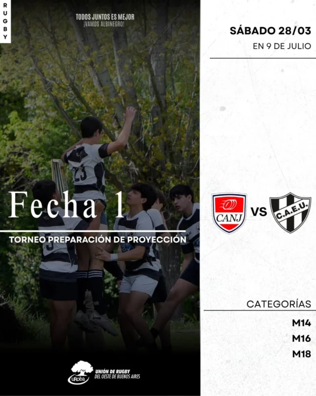🏉🗓 Rugby pone primera 

La M14, la M16 y la M18 arrancan el Torneo de Preparación 2026.

Este año, la actividad da un paso importante: pasa a competir equipo contra equipo, dejando atrás el formato de Desarrollo donde varios equipos disputaban la misma jornada
.
Un cambio que refleja el crecimiento sostenido de la disciplina en estos últimos años.

¡Vamos Estudiantes! 🖤🤍