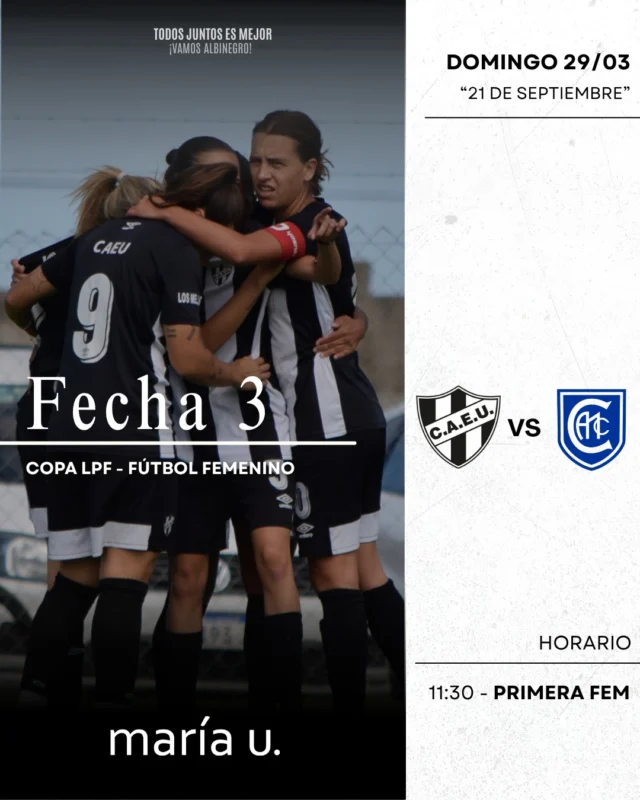 ⚽📅 LA FECHA DEL FEMENINO SE JUEGA EN EL 21 DE SEPTIEMBRE

Nuestras Albinegras jugarán contra Atlético Mones Cazón en el segundo partido de la tira que es a las 11:30. 

¡Vamos Estudiantes! 🖤🤍