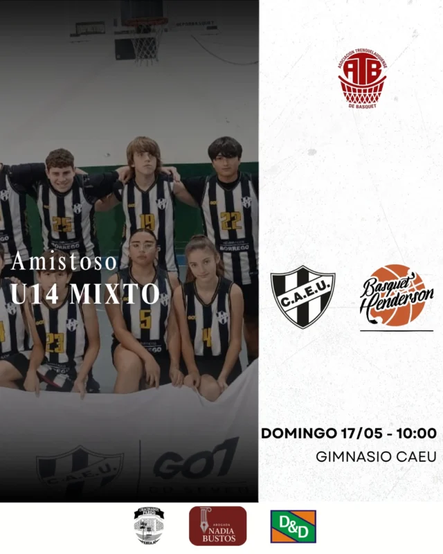 Finde de básquet en nuestro gimnasio 🏀📅

El sábado empezará con un gran encuentro regional de Mini Básquet y la actividad continuará el domingo con este amistoso U14 Mixto entre Estudiantes y Básquet Henderson.

🖤🤍