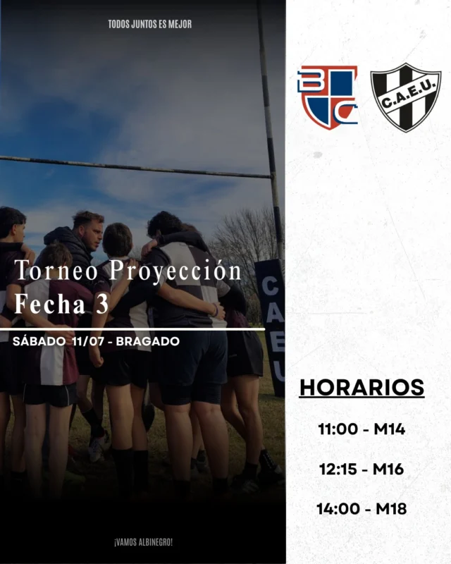 EL RUGBY VIAJA A BRAGADO 🏉📅

Este sábado se disputará una nueva fecha del Torneo Proyección de Uroba.

Estudiantes visitará a Bragado Rugby Club 📌
