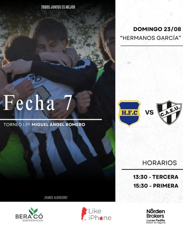 Nos vamos a Tejedor 💪

Este domingo, la primera y la tercera división visitarán a Huracán en el Hermanos García por la séptima fecha del Torneo LPF.

El femenino quedará libre.

¡Vamos Albinegro! 🖤🤍
