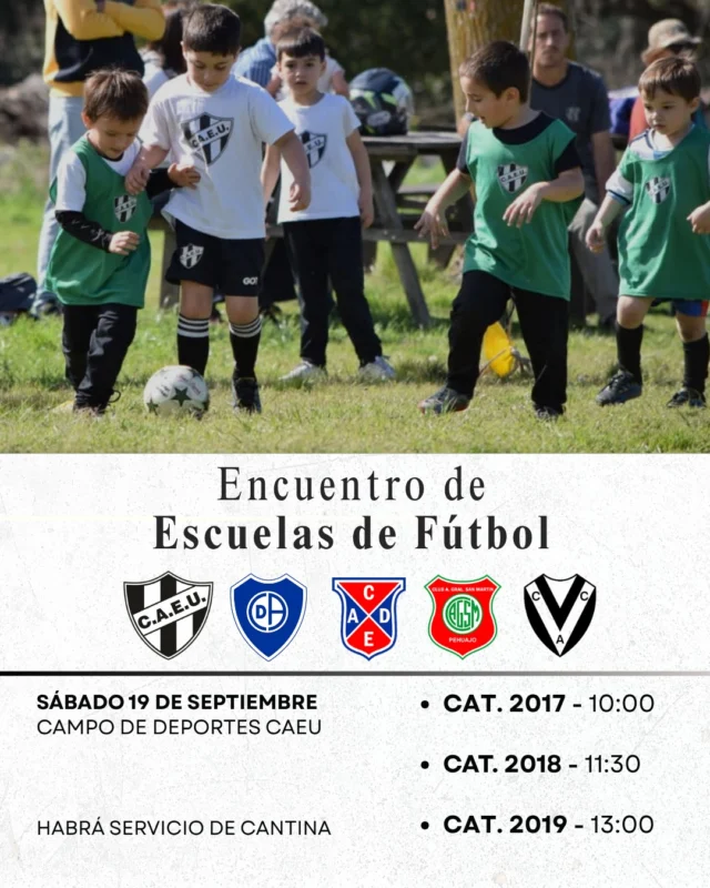 Estamos listos para un nuevo encuentro 🙌

Nos preparamos para recibir otro encuentro de Escuelas de Fútbol en nuestro campo de deportes 21 de Septiembre.

En esta oportunidad nos visitarán Deportivo, Defensores, San Martín y Calaveras.

Los esperamos para acompañar en familia 🖤🤍