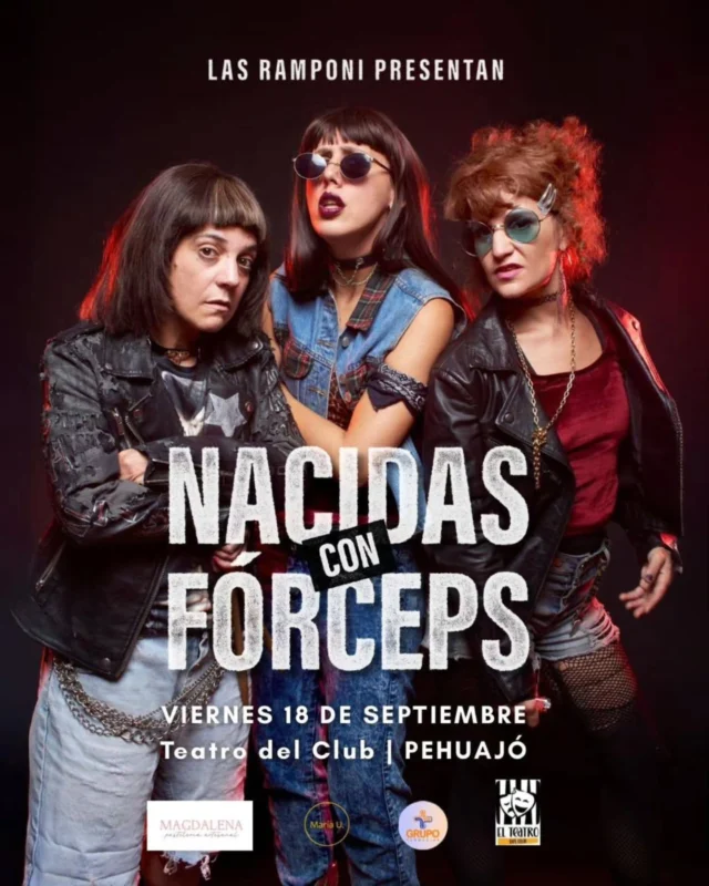 🎭 LAS RAMPONI EN EL TEATRO DEL CLUB

Este viernes 18 de septiembre, Las Ramponi presentan “Nacidas con Fórceps” en el Teatro del Club Estudiantes Unidos.

📅 Viernes 18 de septiembre
🕘 21:00 
📍 Teatro del Club, Godoy 755.

🎟️ Anticipadas: $18.000
🎟️ En puerta: $20.000
💳 Alias: lasramponipehuajo
📲 Reservas: 2317 51-5016

Además, habrá servicio de cantina durante la noche.

¡Los esperamos! 🎭