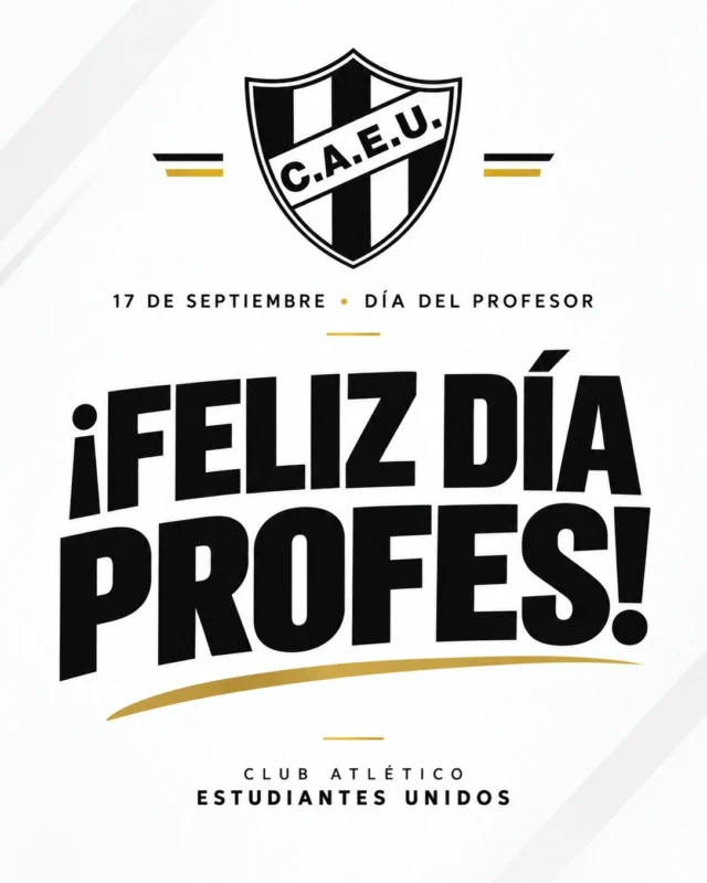 ¡Un saludo muy especial a nuestros profes en su día! 🖤🤍

Gracias por el compromiso, la responsabilidad y la dedicación de cada día.

Son el motor que inspira, transmite, enseña y acompaña, dejando valores y educación a través del deporte y las distintas actividades del club.

También queremos saludar y agradecer a todos aquellos profes que han pasado por nuestra institución y dejaron su huella.

¡Gracias y feliz día!