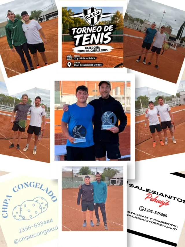 ¡GRAN FIN DE SEMANA DE TENIS EN EL CLUB! 

Se disputó el Torneo Masculino de 1.ª Categoría, que reunió a 8 jugadores y nos regaló grandes partidos, mucha competencia y un excelente nivel de juego.

🔥 En una gran final, Nicolás Romano se consagró campeón, mientras que Bautista Vera fue subcampeón. ¡Felicitaciones a ambos y a todos los participantes!

🙌 Agradecemos a @chipacongelado_ y @salesianitospehuajó por acompañar el torneo.

👏 También queremos destacar el compromiso y el trabajo de Carlos Gonzáles y Bautista Vera, quienes estuvieron a cargo de la organización e hicieron posible este encuentro.

Gracias a todos los jugadores y a quienes se acercaron a compartir un gran fin de semana de tenis.

🎾